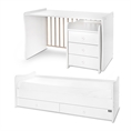 Letto MAXI PLUS NEW white /letto per adolescenti; scrivania; mobiletto multifunzionale/